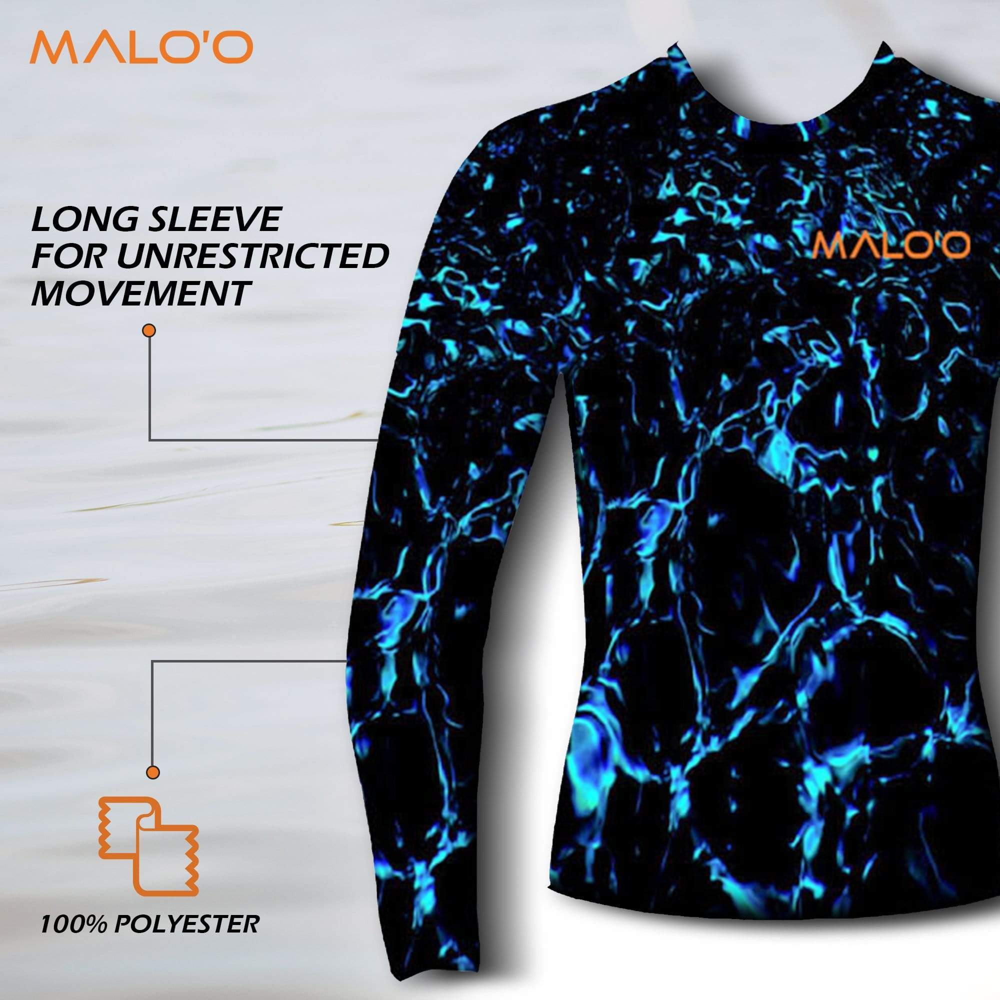 Mens Performance Long Sleeve Fly Fishing Shirt | Aqua Design