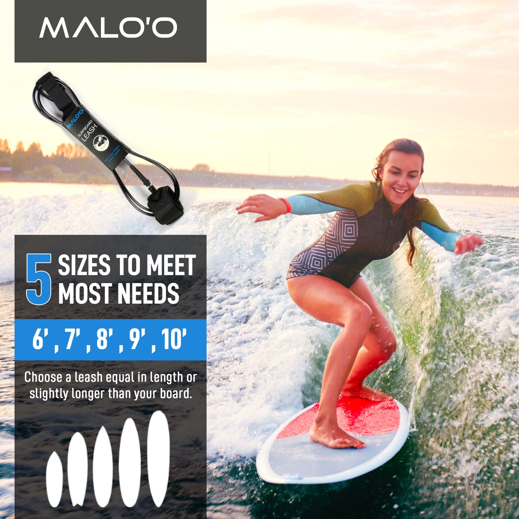 Malo&#39;o Racks Malo&#39;o Premium Surfboard Leash