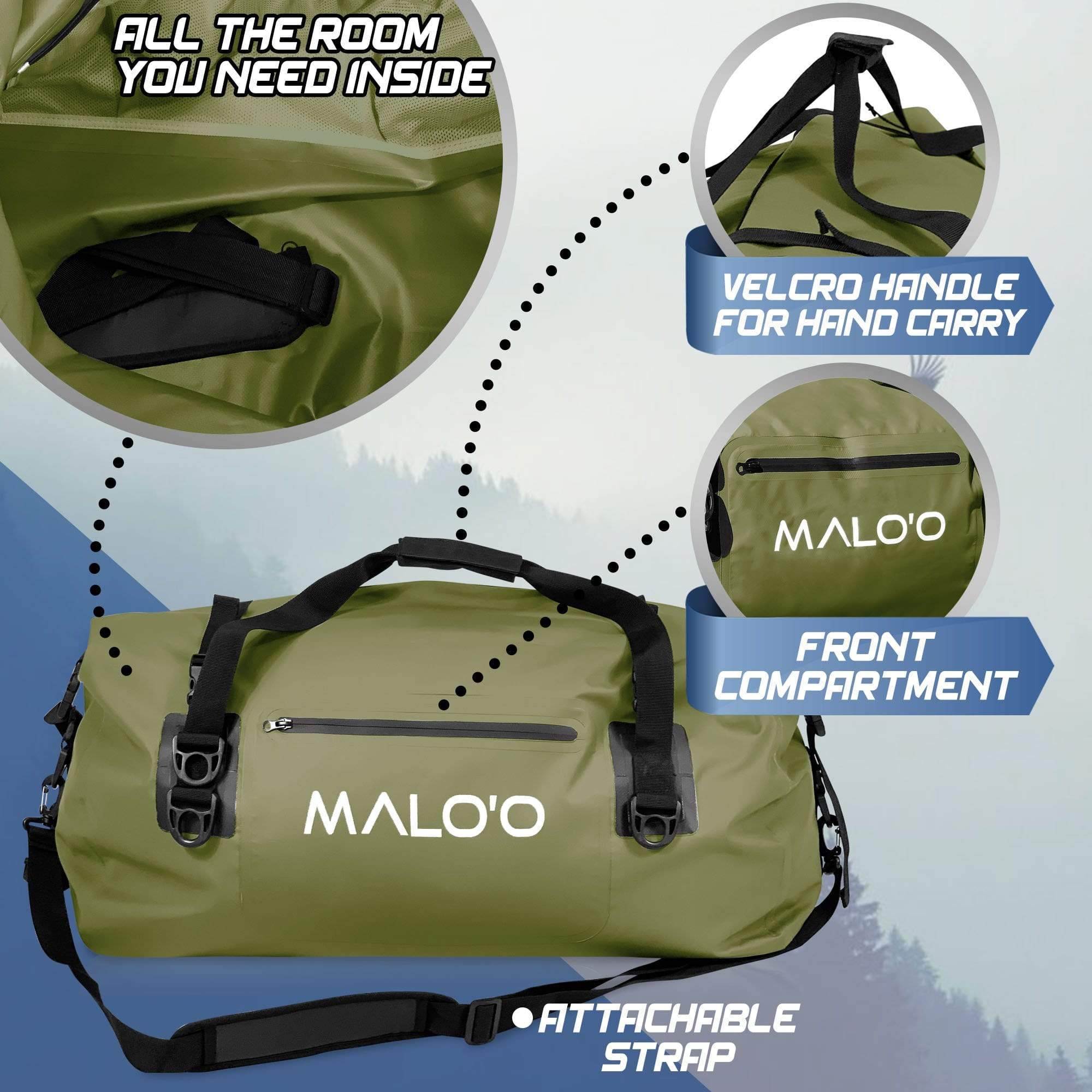 Malo'o Roll Top Duffle Malo'o DryPack Roll Top Duffle Bag