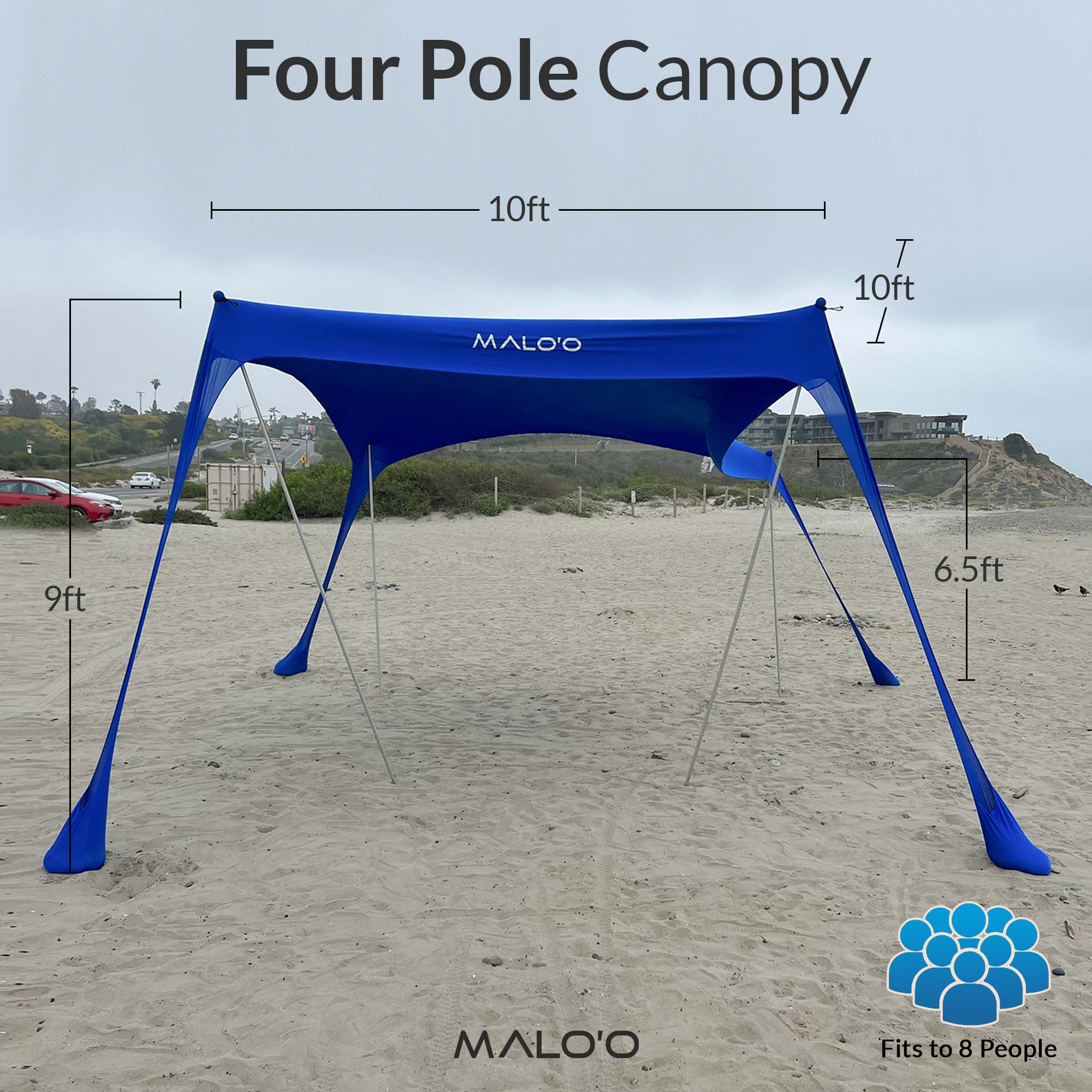 DualShade™ 10x10 - Instant beach shade. Vehicle - ready awning - Malo'o Racks