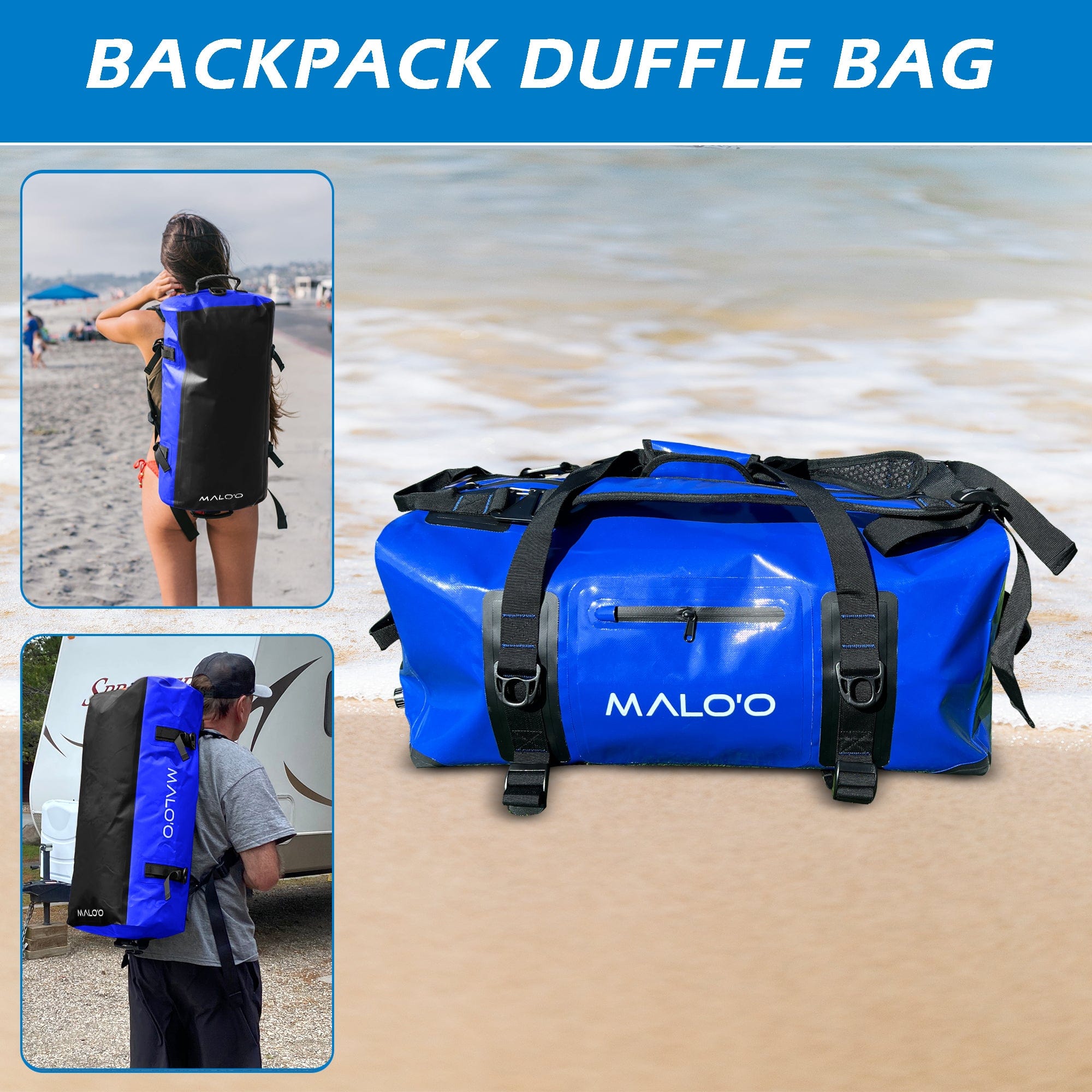 Malo&#39;o Racks DryPack 60-90 Liter Airtight Waterproof Backpack Duffle