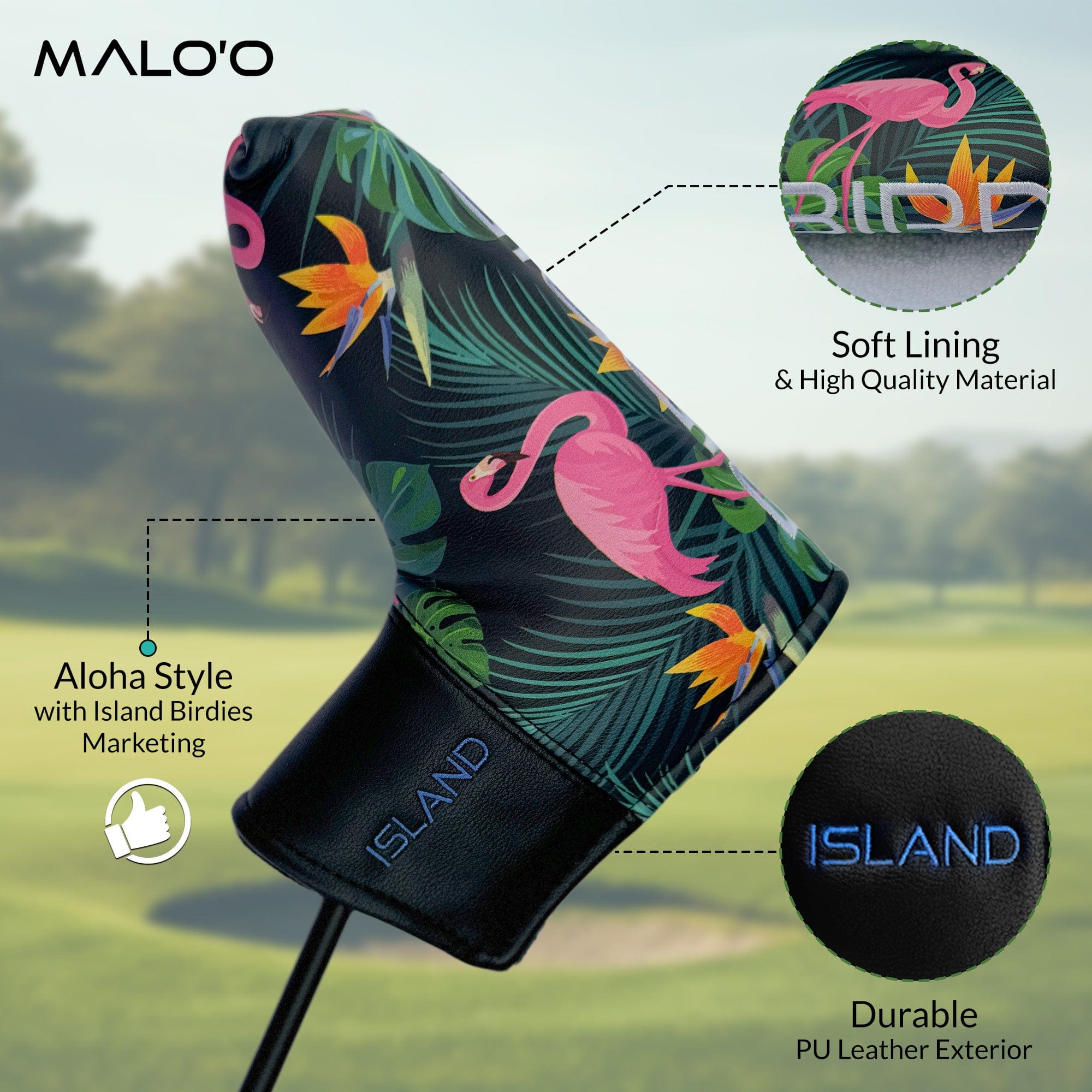 Malo'o Racks Island Birdies Blade Putter Cover