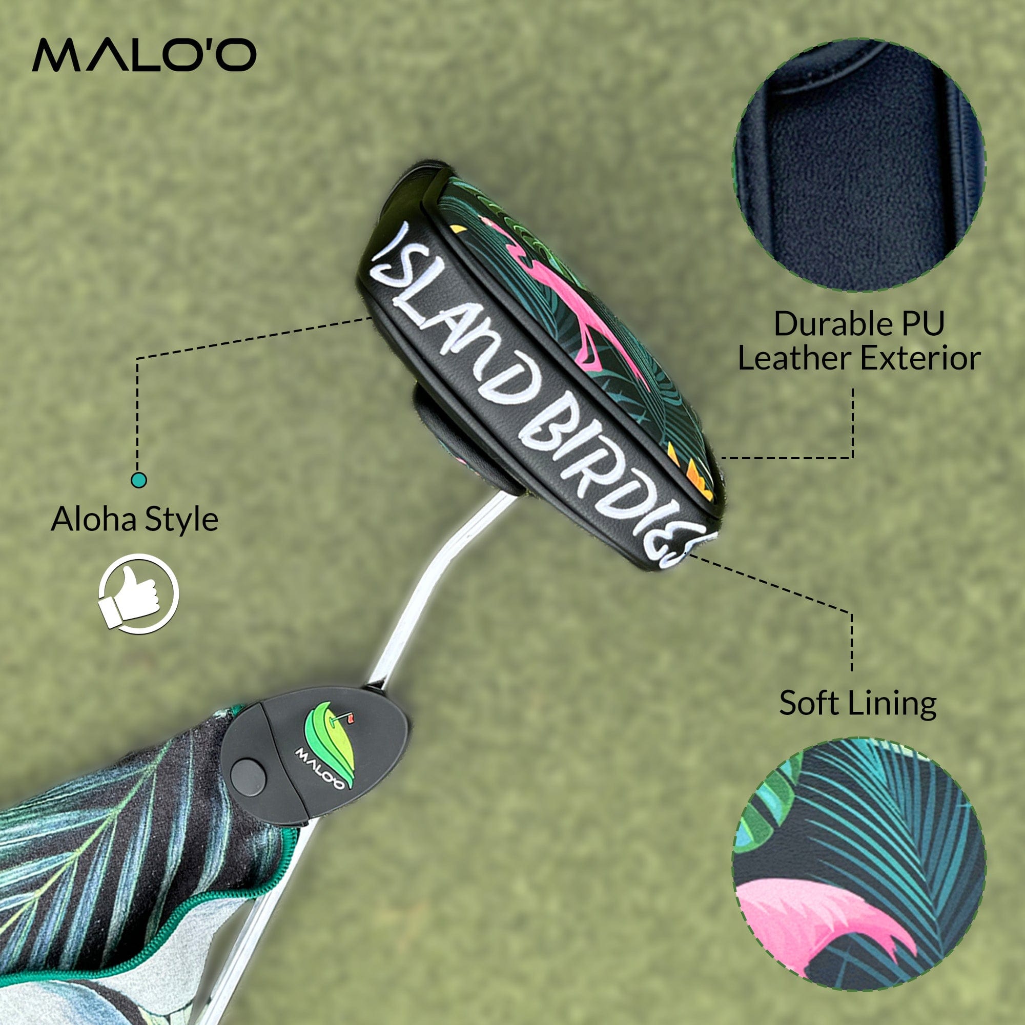 Malo'o Racks Island Birdies Mallet Putter Cover