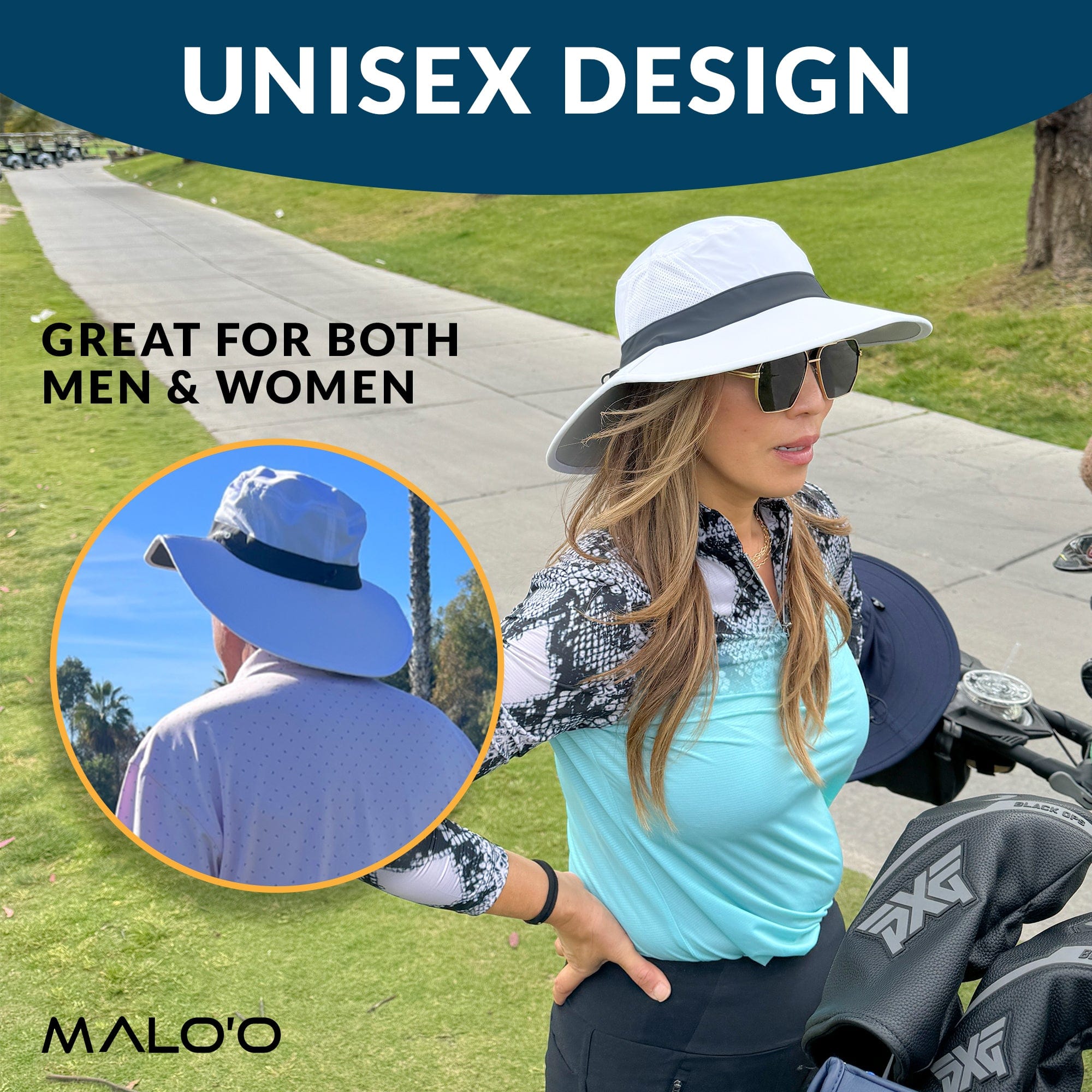 Malo'o Racks Papale Golf Hat - Sun Protection