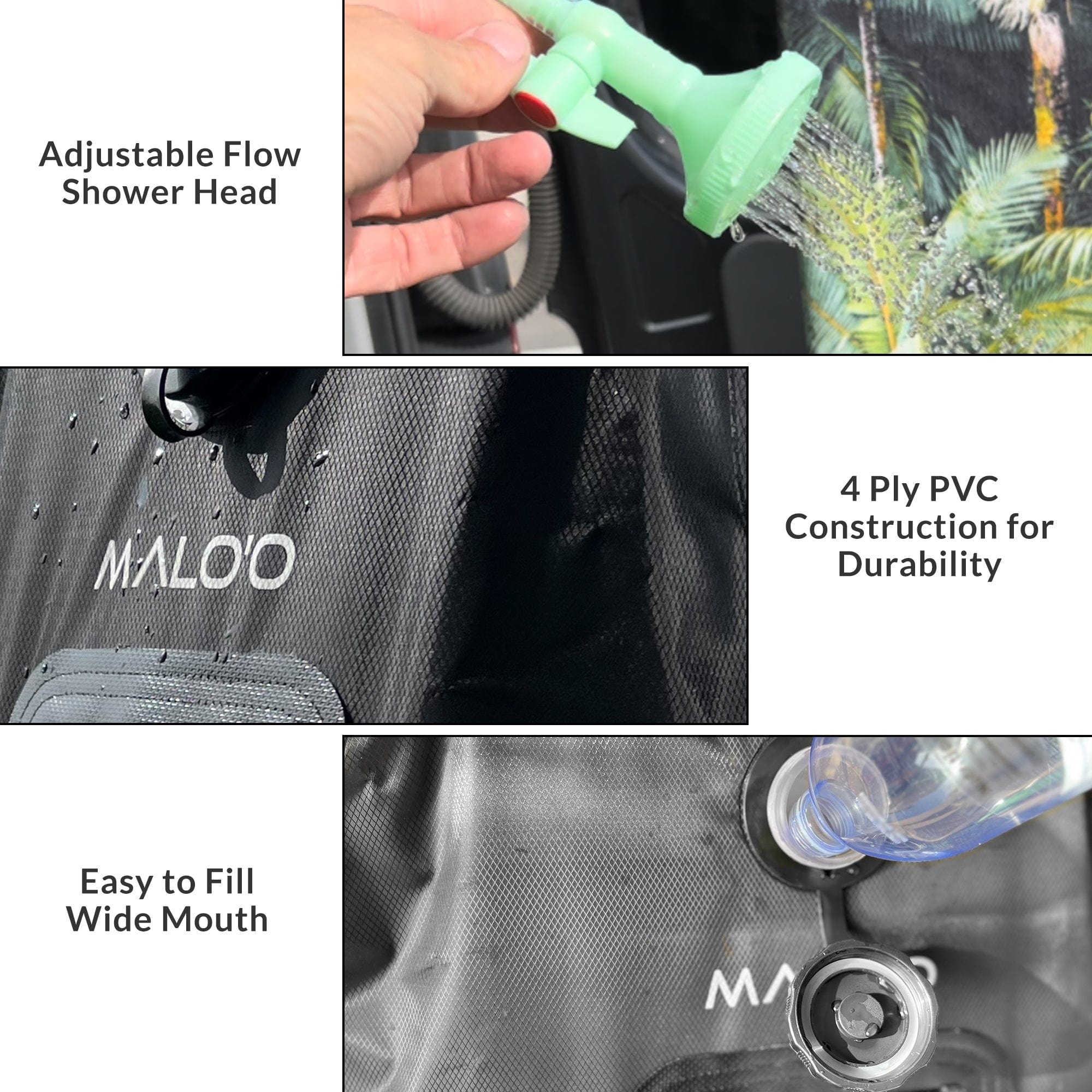 Portable shower water outlet bag