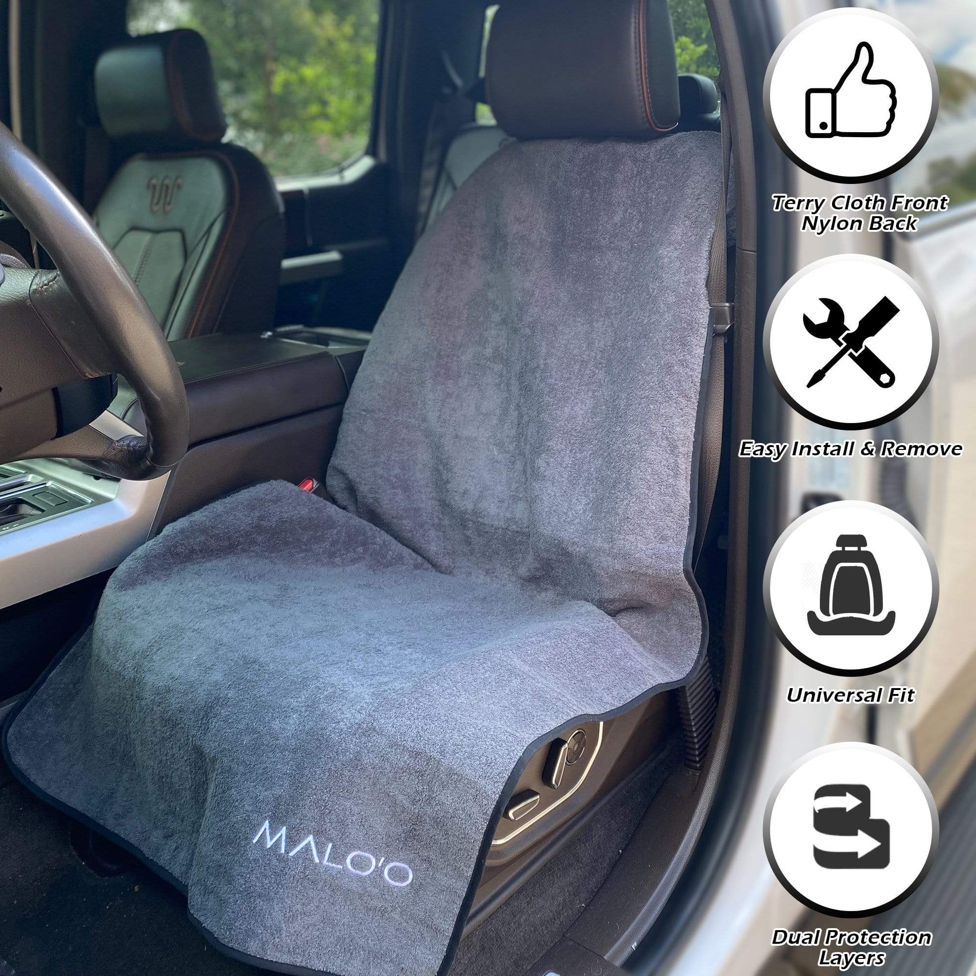 Malo&#39;o Racks Terry Seat Cover Malo&#39;o SeatGuard Terry Cloth Car Seat Cover